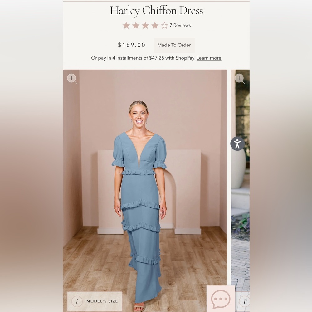 Revelry Harley Chiffon Dress - French Blue